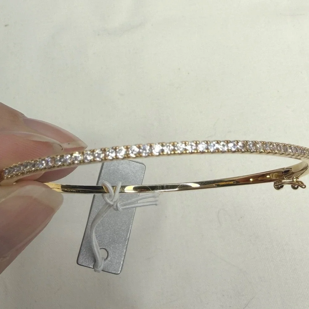 Nordstrom Delicate Cubic Zirconia Bangle Bracelet Gold Tone NWT $59